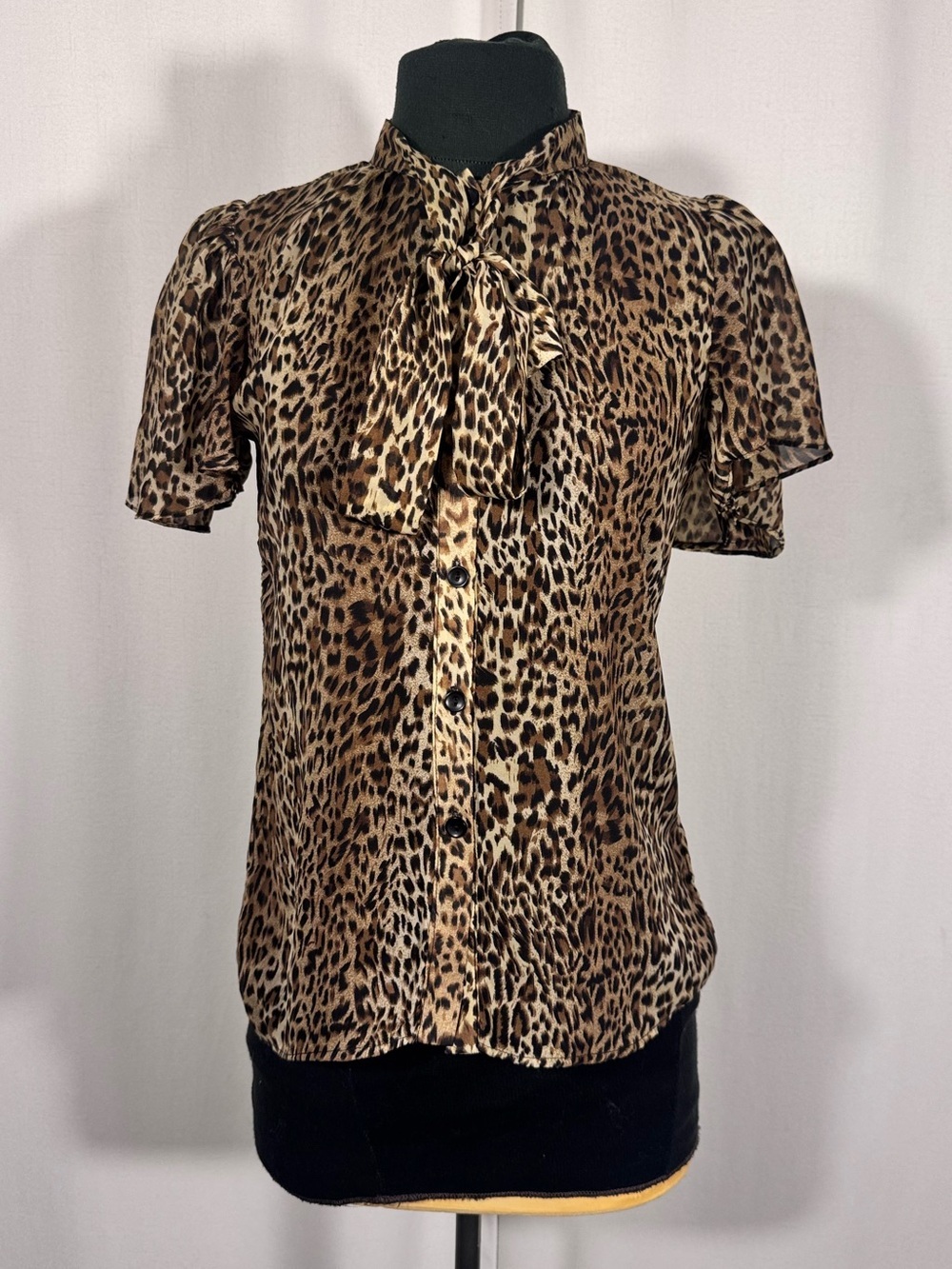 Nicolette Y2K Leopard Print Button Up Blouse